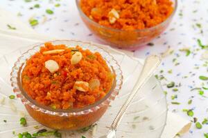 Indian Popular Sweet Food Carrot Halwa photo