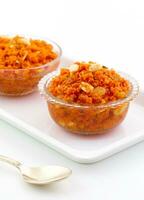 Indian Popular Sweet Food Carrot Halwa photo