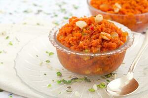 Indian Popular Sweet Food Carrot Halwa photo