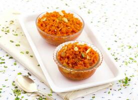 Indian Popular Sweet Food Carrot Halwa photo