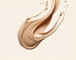 AI generated Liquid foundation splash element, fluid cosmetic cream 3d rendering. AI Generated photo