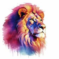 AI generated Watercolor Lion on a white background. For T-shirt Design. AI Generated photo