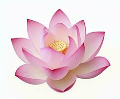 AI generated Lotus flower on white background. AI Generated photo