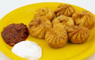 Fried Momos is a Traditional Dumpling Food From Nepal photo