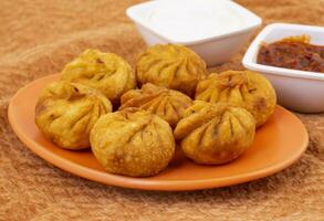 Fried Momos is a Traditional Dumpling Food From Nepal photo