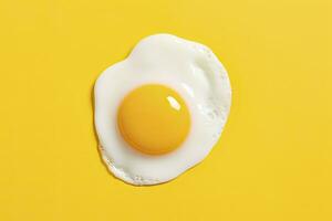 AI generated Fried egg on a yellow background. AI Generated photo