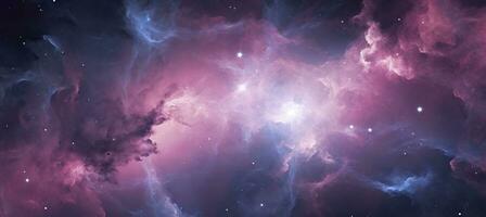 AI generated Galaxy texture with stars and beautiful nebula in the background, pink and gray. AI Generated photo