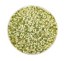 Split Mung Bean Lentils on White Background photo