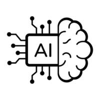 Artificial Intelligence Linear Icon vector