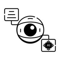 Collection of Outline Icons Depicting AI Innovation vector