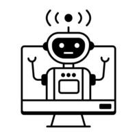 Collection of Outline Icons Depicting AI Innovation vector