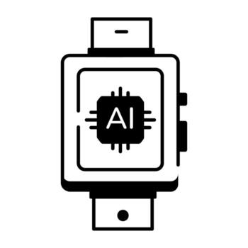 Artificial Intelligence Linear Icon vector