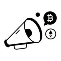 Cryptocurrency Trading Linear Icon vector