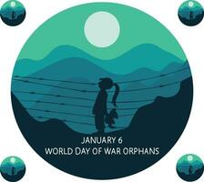 world day of war orphans free vector illustration