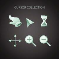 Colorful circular arrow, cursor ribbons set vector