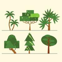 mano dibujado diferente tipos de árbol colección conjunto vector