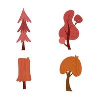 Hand drawn different types of tree collection set vector