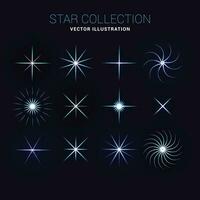 Creative flat north star logo set design vector