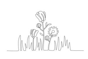 Flowers blooming in spring vector