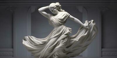 AI generated Marble statue of a ballerina. Generative AI photo