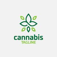 Cannabis hemp weed pot vector editable logo