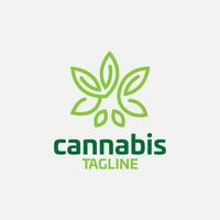 Cannabis hemp weed pot vector editable logo