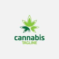 Cannabis hemp weed pot vector editable logo