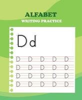 Alphabet letters tracing worksheet with all alphabet letters. Basic writing practice for kindergarten kids vector