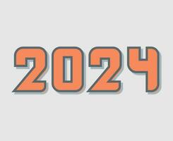 2024 contento nuevo año resumen naranja y gris gráfico diseño vector logo símbolo ilustración