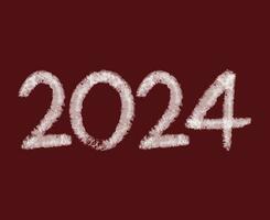 2024 Happy New Year Abstract White Graphic Design Vector Logo Symbol Illustration With Maroon Background