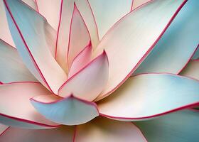 AI generated Agave leaves in trendy pastel colors for design backgrounds. AI Generated photo