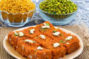 Indian Sweet Food Akhrot Halwa photo