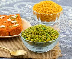 Indian Namkeen Snack Masala Green Peas photo