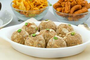 Indian Traditional Sweet Food Urad Dal Laddu photo