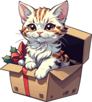 AI generated Cat in Cardboard Clip Art png