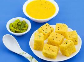 Indian Traditional Street Food Khaman Dhokla photo