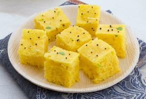 Indian Traditional Street Food Khaman Dhokla photo