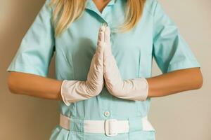 Image of medical nurse meditating. photo