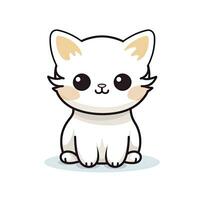 ai generado linda kawaii gato clipart icono blanco antecedentes. ai generado foto