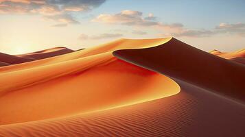 AI generated Desert with magical sands and dunes as inspiration for exotic adventures in dry climates.  AI Generated. photo