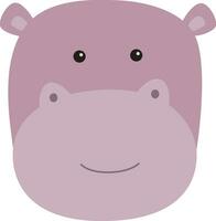 animal face hippo vector