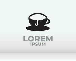 grano de café con rama de planta vector de logotipo mínimo hipster con icono de contorno de línea simple de hoja para café
