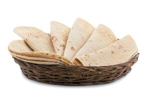 Indian Traditional Cuisine Chapati on White Background photo