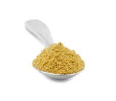 Coriander Powder or Dhaniya Powder in Spoon on White Background photo