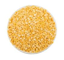 Split Chickpea Also Know as Yellow Split Peas on White Background photo