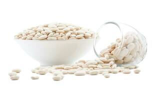 Butter Beans or Val Beans on White Background photo