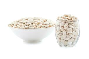 Butter Beans or Val Beans on White Background photo