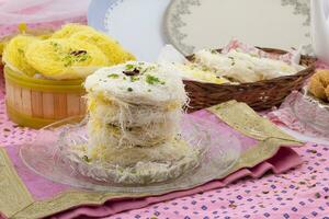 Indian Traditional Sweet Food Desi Ghee Ki Pheni photo