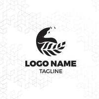 unique fox logo design vector