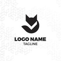 unique fox logo design vector